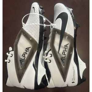 New Nike Mens Alpha Menace 4 Pro Football Cleats FZ7702-105 White/Black 15.5
